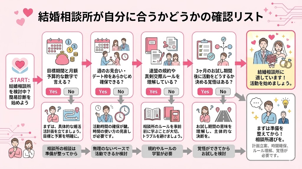 結婚相談所が自分に合うかどうかの確認リスト